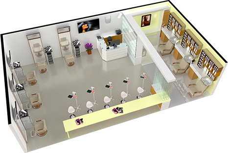 미용실 도면 예시